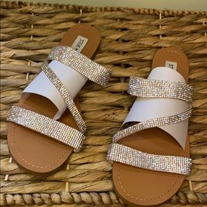 Steve Madden Rhinestone Glitter sandals ✨